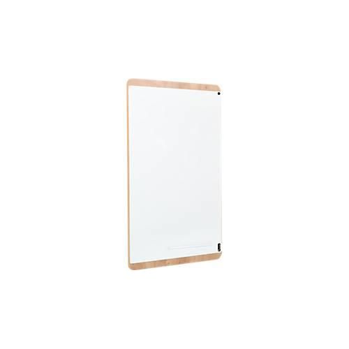 Whiteboard Rocada Natural, magnethaftend, Hoch/Quer, Ablageschale, Stahl auf Melaminholz, B 750 x H 1150 mm