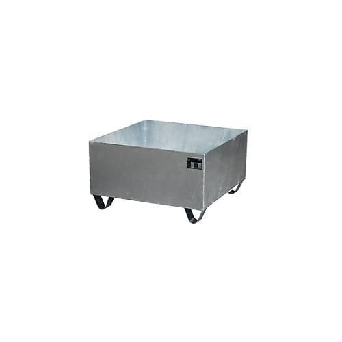 Stahl-Auffangwanne ohne Gitterrost, 800 x 800 mm, verzinkt