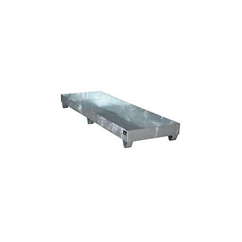 Stahl-Auffangwanne ohne Gitterrost, 2400 x 800 mm, verzinkt