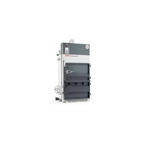 Ballenpresse HSM V-Press 605 400 V, 3 vertikale Umreifungen für Ballen bis 70 kg, Presskraft 57 kN, TorsionControlSystem, Schwenktür