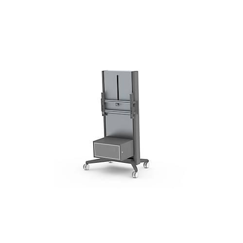 Media-Box für Monitorständer SMS Presence, B 780 x T 350 x H 16 mm, bis 12 kg, anthrazitgrau