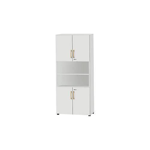 Schäfer Shop Select Kombischrank Start Off Wood, 6 OH, abschließbar, B 800 x T 420 x H 2240 mm, Holz, lichtgrau