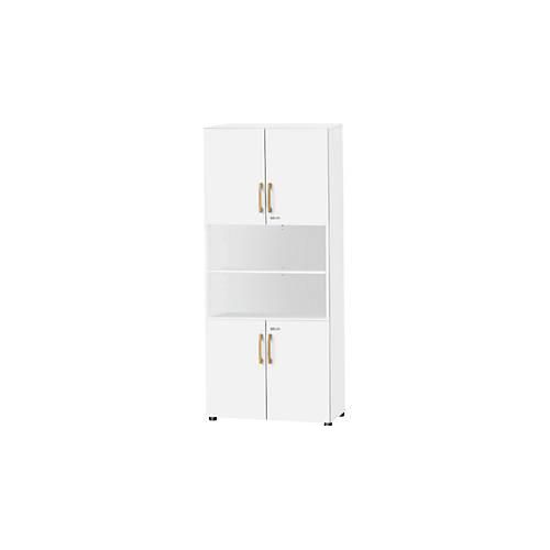 Schäfer Shop Select Kombischrank Start Off Wood, 6 OH, abschließbar, B 800 x T 420 x H 2240 mm, Holz, weiß