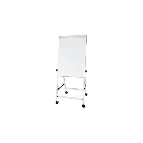 Flipchart MAUL office, Tafel B 70 x H 100 mm, inkl. Ablageschale, stufenlos höhenverstellbar, Vierbein, feststellbare Doppelrollen, weiß