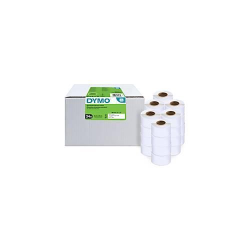 Adressetiketten Dymo® S0722360, 28 x 89 mm, für Internetmarken, permanenthaftend, Papier, weiß, 24 Rollen mit jeweils 130 Stück