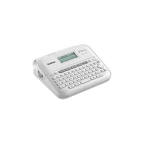 Beschriftungsgerät Brother PT-D410VP, Thermotransfer, für 3,5-18 mm breite TZe Schriftbänder, 20 mm/Sek., USB, Tastatur, Zubehör