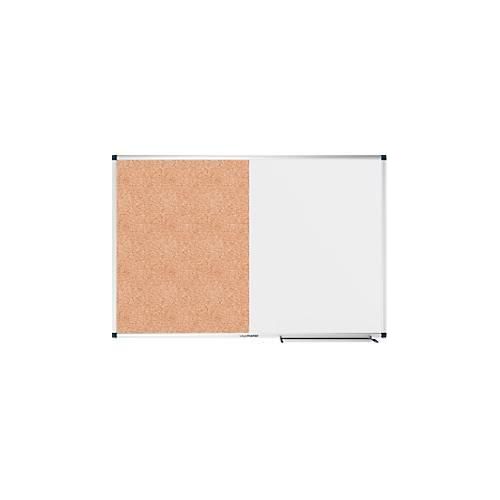 Kombiboard Legamaster UNITE, Pinboard & Whiteboard, B 900 x T 12,6 x H 600 mm, lackierter Stahl & Naturkork, weiß & braun