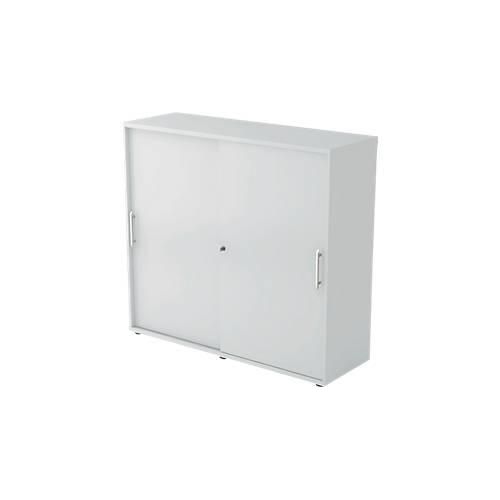 Schiebetürenschrank, 3 OH, B 1200 x T 400 x H 1100 mm, lichtgrau