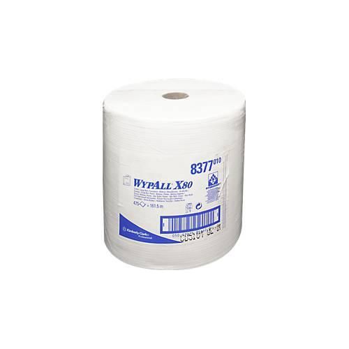 WYPALL* Wischtuch X-80, aus Hydroknitmaterial, 475 Tücher, 1-lagig, weiß