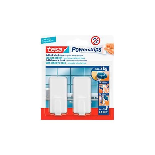 tesa Powerstrips Haken Large, eckig, weiß