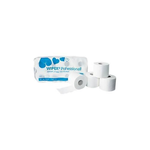 WIPEX Toilettenpapier PoFessional, 250 Blatt pro Rolle, 3-lagig, 72 Rollen