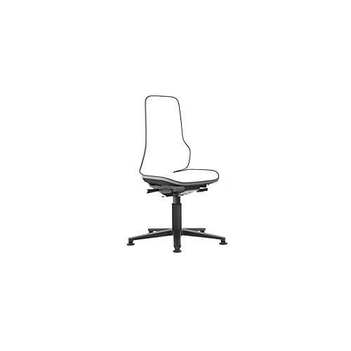 Arbeitsstuhl bimos NEON, Permanentkontakt, Grundmodell ohne Polsterelement, mit Gleitern, Flexband grau