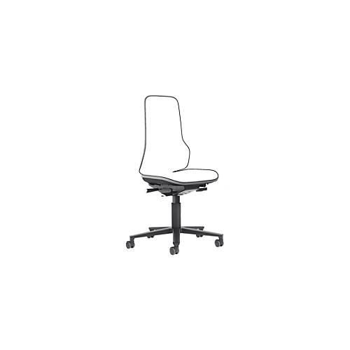 Arbeitsstuhl bimos NEON, Permanentkontakt, Grundmodell ohne Polsterelement, mit Rollen, Flexband grau