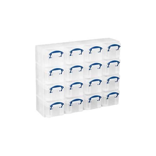 Really Useful Boxes Organizer Pack, 16 x 0,14 Liter Boxen, transparent, aus PP