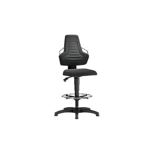 Arbeitsdrehstuhl, Gleiter + Fußring, Supertec schwarz, Griffe grau