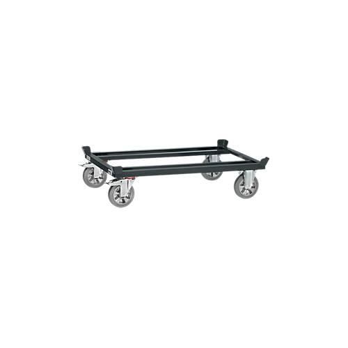 Paletten-Fahrgestell, Stahl, bis 1050 kg, anthrazitgrau, Polyamid-Bereifung, mit Feststeller