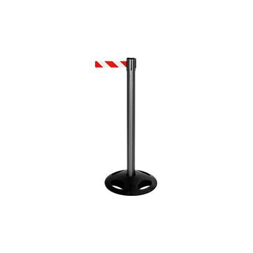Absperrpfosten RS-Guidesystems GLA 25, schwarz, Gurt rot/weiß, 2 Stück