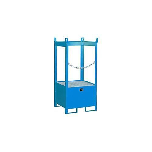 Fass-Stapelpalette Bauer FSP-1, seitlich offen, Kap. 1 x 200 l Fass, blau