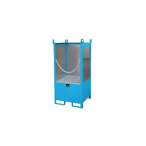 Bauer Fass-Stapelpalette, Auffangvolumen 210 L, blau