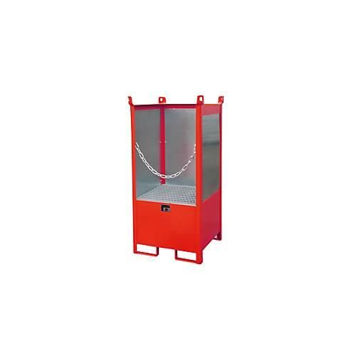 Bauer Fass-Stapelpalette, Auffangvolumen 210 L, rot