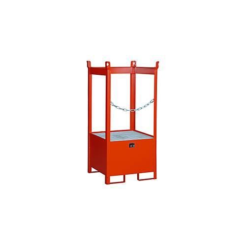 Fass-Stapelpalette Bauer FSP-1, seitlich offen, Kap. 1 x 200 l Fass, rot