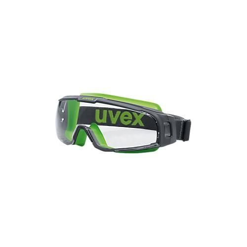 Schutzbrille Uvex u-sonic, EN 166, EN 170, Polycarbonat klar, Rahmen grau/lime, UV 400, 5 Stück