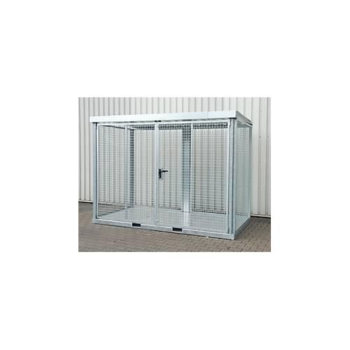 Bauer Gasflaschen-Container TYP GFC-E, abschließbar, L 3135 x B 1570 x H 2260 mm, Tränenblechboden