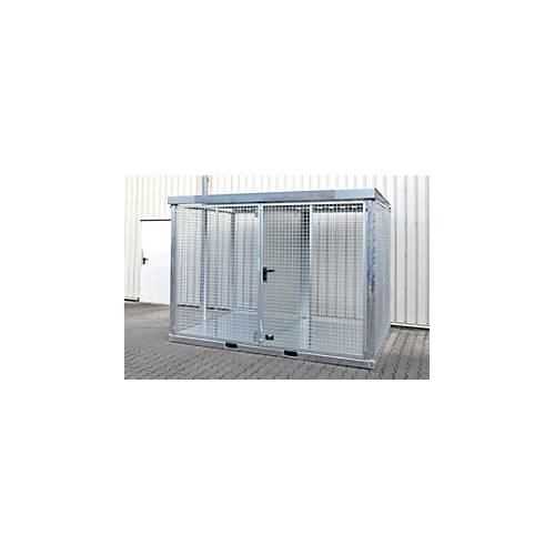 Bauer Gasflaschen Container TYP GFC-E, abschließbar, L 3135 x B 2170 x H 2260 mm, Gitterrostboden