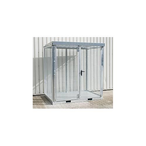 Bauer Gasflaschen-Container, TYP GFC-E, H 2260 x B 1570 x T 2115 mm, Gitterrostboden