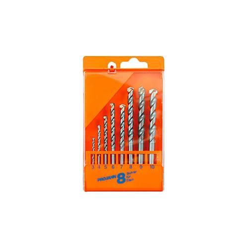 Steinbohrer-Set Projahn ECO, 8 Bohrer, je 1 x Ø 3-10 mm, für Maschinen mit 3-Backen-Bohrfutter, in Kunststoffkassette