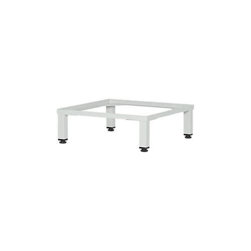 Untergestell für Schließfach Würfel, B 380 x T 370 x H 100 mm, mit 4 Füßen, zerlegt, Stahl, lichtgrau RAL 7035