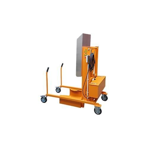 Mülltonnen-Kippstation MKS, für 120 & 240 l Tonnen, Ausschütthöhe 1480 mm, Kippwinkel 135°, bis 110 kg, Rollen, 230 V, RAL 2000