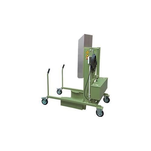 Mülltonnen-Kippstation MKS, für 120 & 240 l Tonnen, Ausschütthöhe 1480 mm, Kippwinkel 135°, bis 110 kg, Rollen, 230 V, RAL 6011