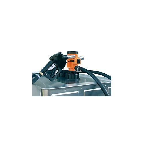 Elektropumpe CEMO, 12V, 25 l/min effektiv, 4 m Anschlusskabel mit Klemmen, 6 m Schlauch, Automatik-Zapfpistole