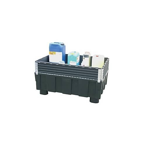 Auffangwannen-Aufsatz für CEMO Euro-PE-Auffangwanne 250/2, schwarz, B 1200 x T 800 x H 205 mm