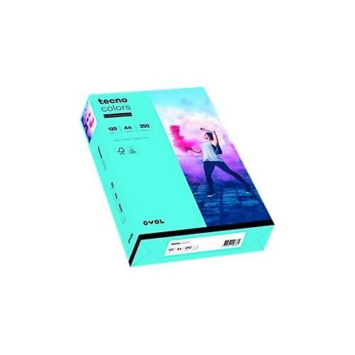 Farbiges Kopierpapier tecno colors, DIN A4, 120 g/m², mittelblau, 1 Paket = 250 Blatt