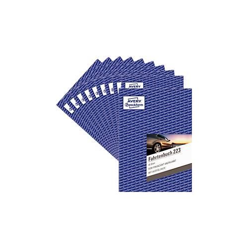 Avery Zweckform 223-10 Fahrtenbuch, Format A5, 10 Bücher mit jeweils 40 Blatt, FSC®-Papier, weiß