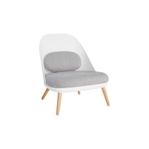 Lounge Sessel, 4-Fuß, B 700 x T 655 x H 755 mm, gepolstert, Sitzschale weiß