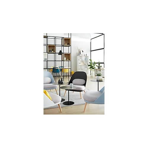 Lounge Sessel, 4-Fuß, B 700 x T 655 x H 755 mm, gepolstert, Sitzschale schwarz