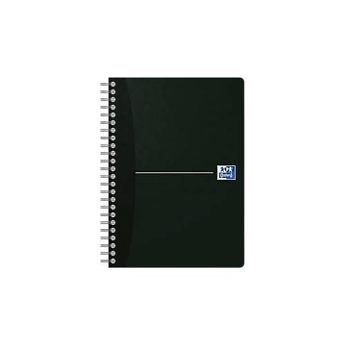 Spiralbuch OXFORD Office Essentials A5, Format A5, Doppelbindung, 90 Blatt liniert, ohne Mikroperforation, weiß, SCRIBZEE®-kompatibel, EU ECO Label, Deckel schwarz, 5 Stück