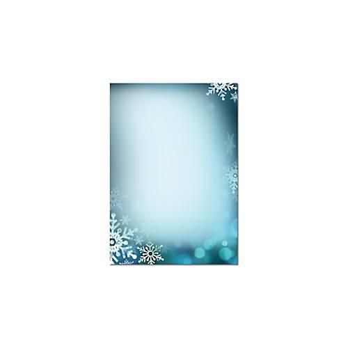 Motivpapier Sigel „Blue Snowflakes“, für Weihnachten, Format A4, Feinpapier, blau-grün, 25 Blatt