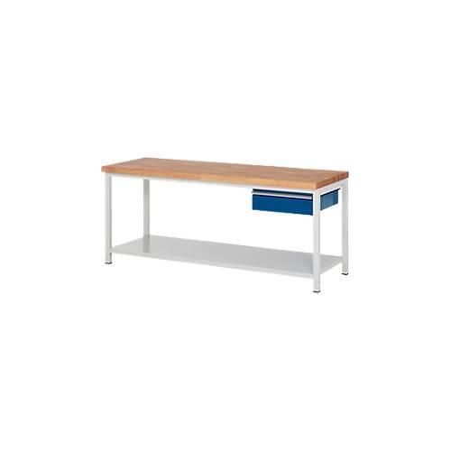 Werkbank Serie 8001, stationär, höhenverstellbar, B 2000 x T 700 x H 840-1040 mm