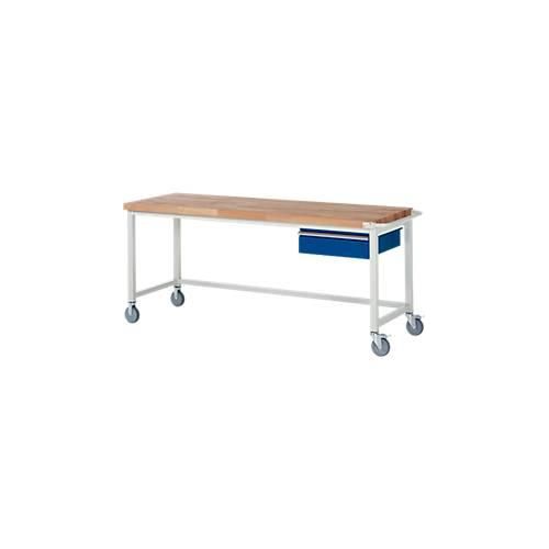 Werkbank Serie 8000, fahrbar, mit Hängeschublade, B 2000 x T 700 x H 880 mm