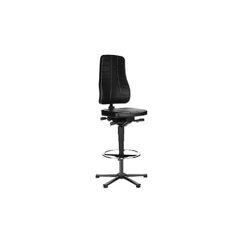 Drehstuhl All-in-One 9641, mit Gleiter und Aufstiegshilfe, Kunstlederpolster, schwarz