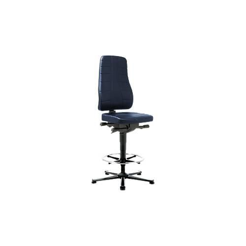 Drehstuhl All-in-One 9641, mit Gleiter und Aufstiegshilfe, Kunstlederpolster, blau