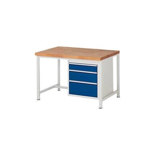 Werkbank Serie 8159, 3 Schubladen, B 1250 x T 900 x H 840 mm