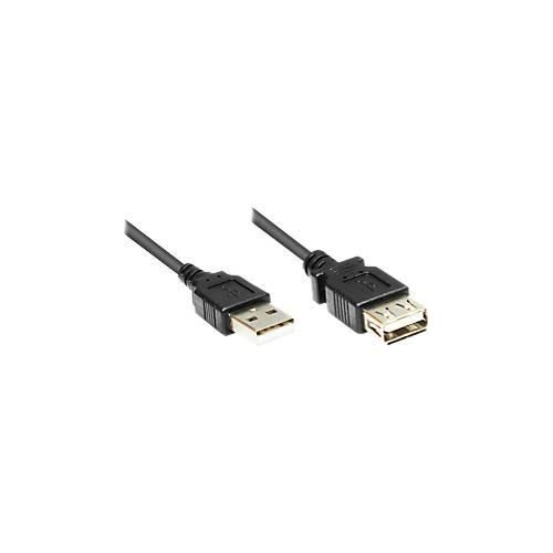 Verlängerung USB 2.0 Stecker A/A, 3m, schwarz