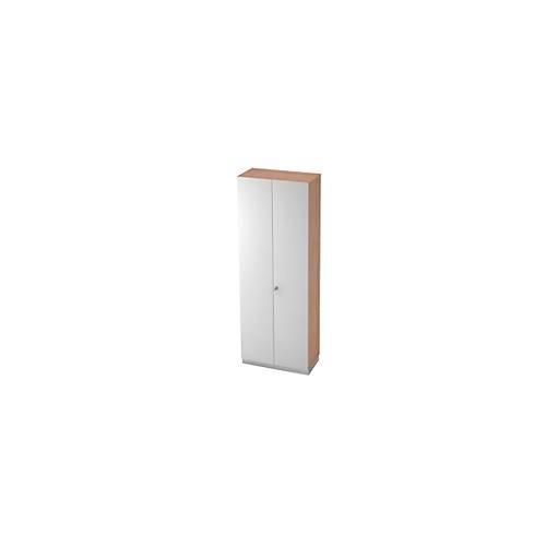 Garderobenschrank, 2 Ablagen, B 800 x T 420 mm, Nussbaum-Dekor/silber