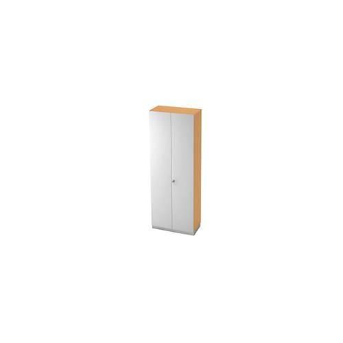 Garderobenschrank, 2 Ablagen, B 800 x T 420 mm, Buche-Dekor/silber