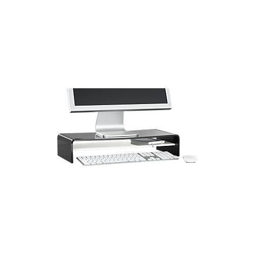 Acryl-Medienträger U-Form mit Boden, 500 x 230 x 100 mm, schwarz/weiß
